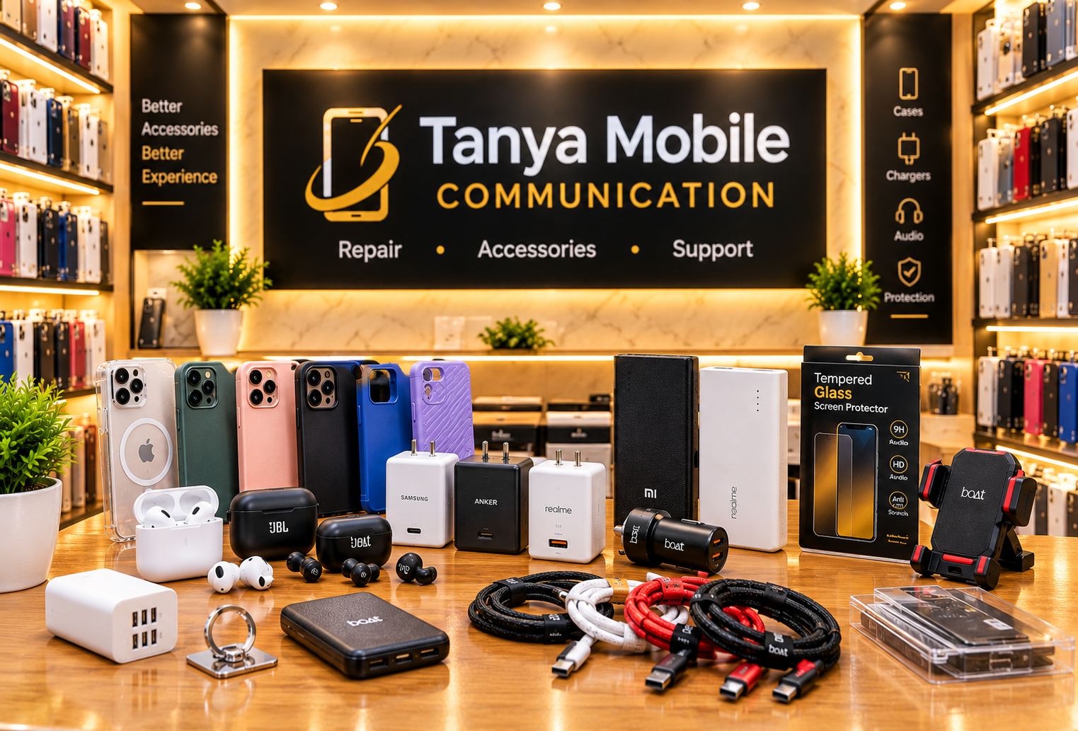 Mobile covers, chargers, cables and audio accessories